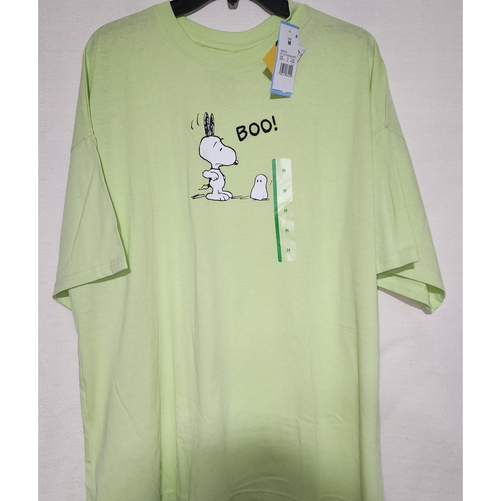 Snoopy ''BOO!'' men's medium green shirt NWT